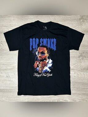 Black Pop Smoke King of New York Graphic T-Shirt